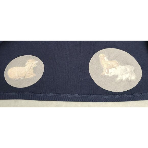 The Bradford Exchange Womens Nativity Christmas Sweater 3X Navy Blue Embroidered - Picture 9 of 9